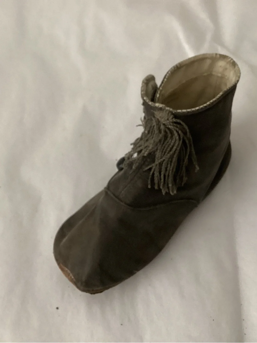 Antique Victorian Mid-19th Century baby’s footwear with high-button boot